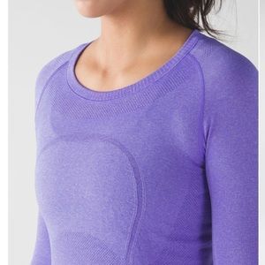 Lululemon Swiftly Tech Long Sleeve Crew in Heathered Power Purple